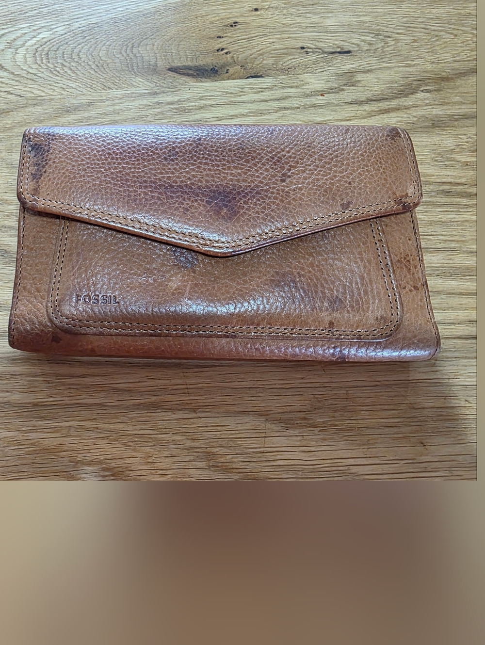 Fossil Brown Leather Envelope Wallet